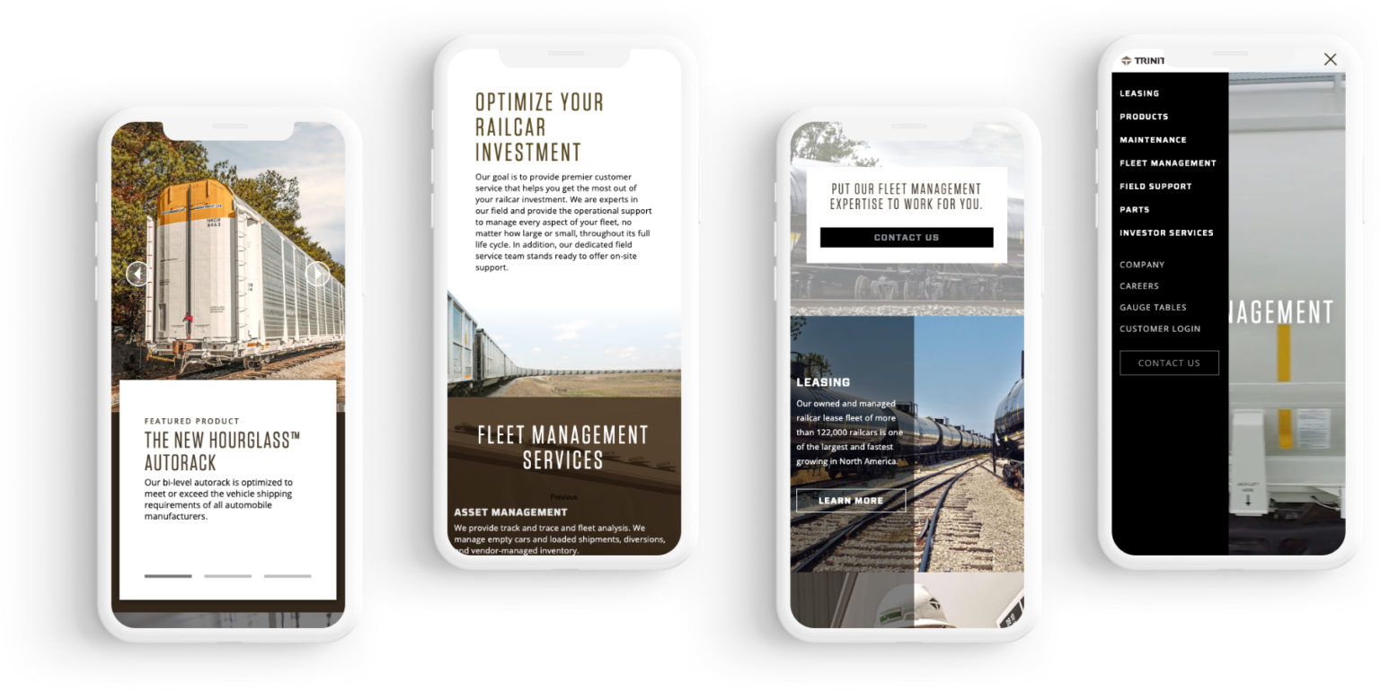 trinityrail home page on phones