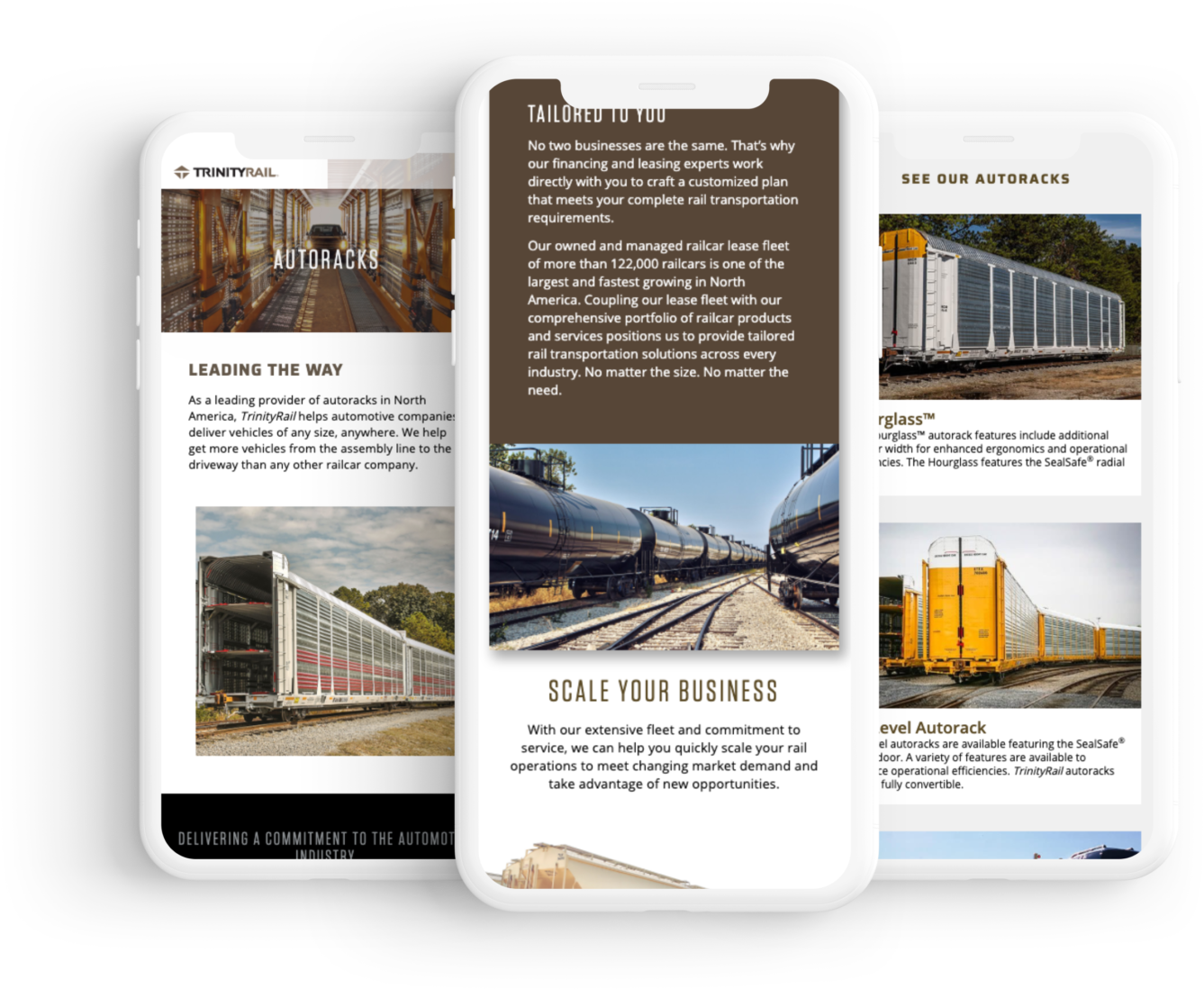 trinityrail website on a phone